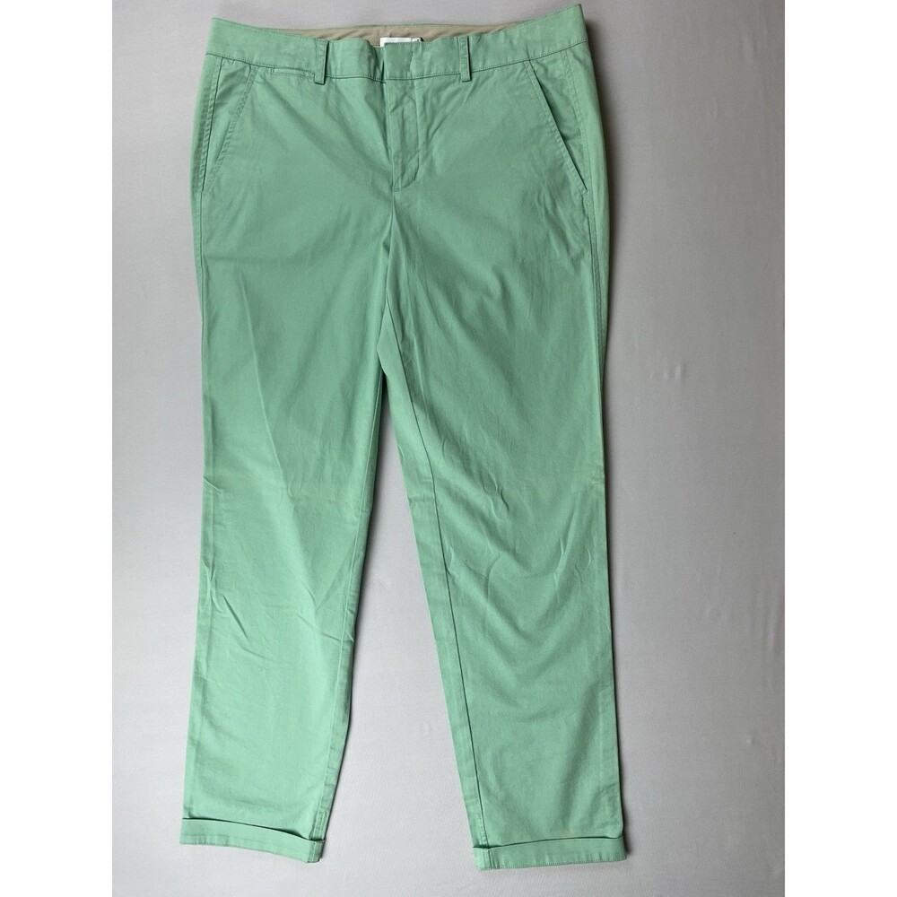 New Vince Cotton Stretch Chino Pants Ankle Women's 10 Pastel Green Career